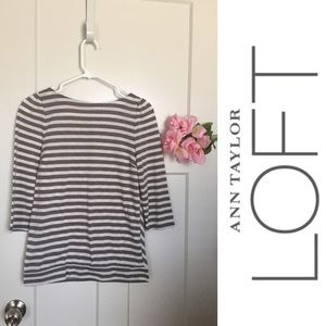 Ann Taylor Loft Stripe Cute Shoulder Shirt